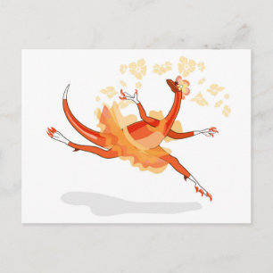 Illustration Of A Ballerina Dancing Raptor. 2 Postcard