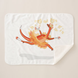 Illustration Of A Ballerina Dancing Raptor. 2 Sherpa Blanket