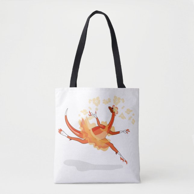 Illustration Of A Ballerina Dancing Raptor. 2 Tote Bag (Front)