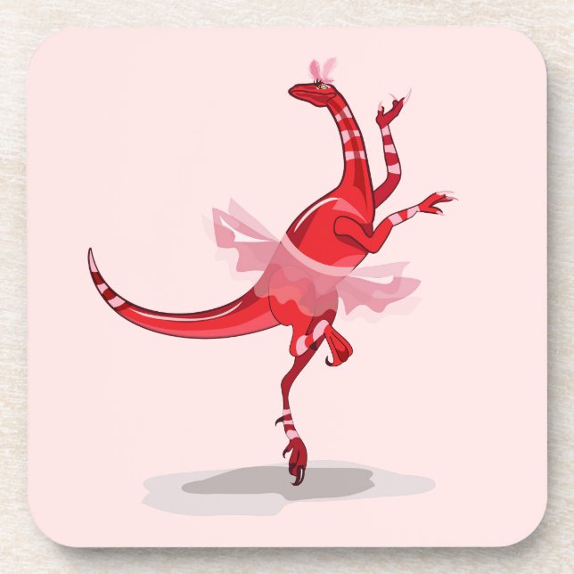 Illustration Of A Ballerina Dancing Raptor. Coaster (Front)