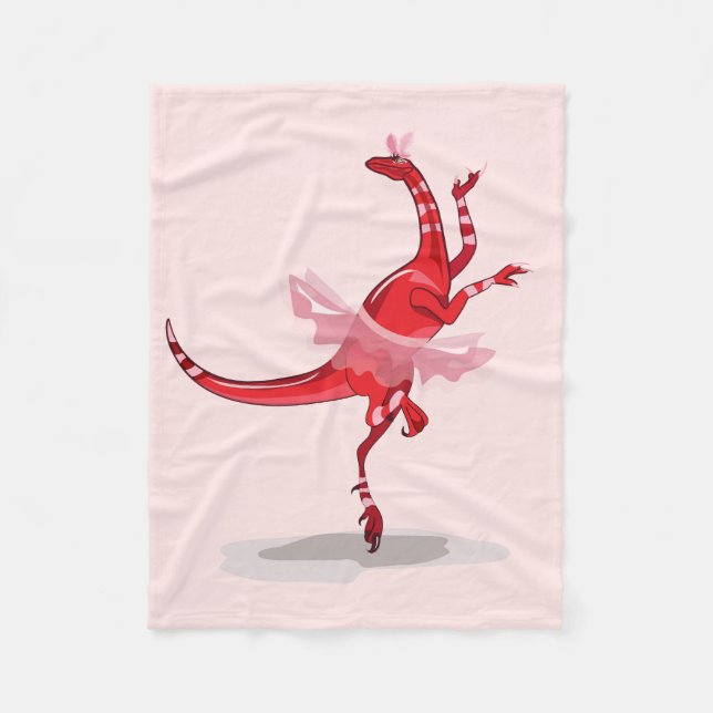 Illustration Of A Ballerina Dancing Raptor. Fleece Blanket (Front)