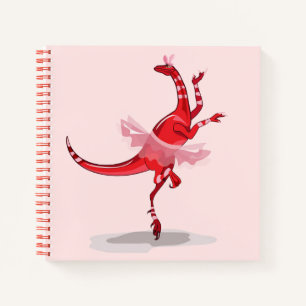 Illustration Of A Ballerina Dancing Raptor. Notebook