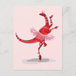 Illustration Of A Ballerina Dancing Raptor. Postcard