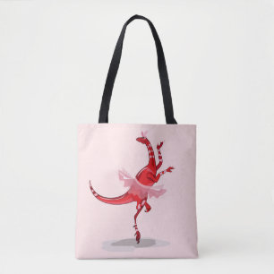 Illustration Of A Ballerina Dancing Raptor. Tote Bag