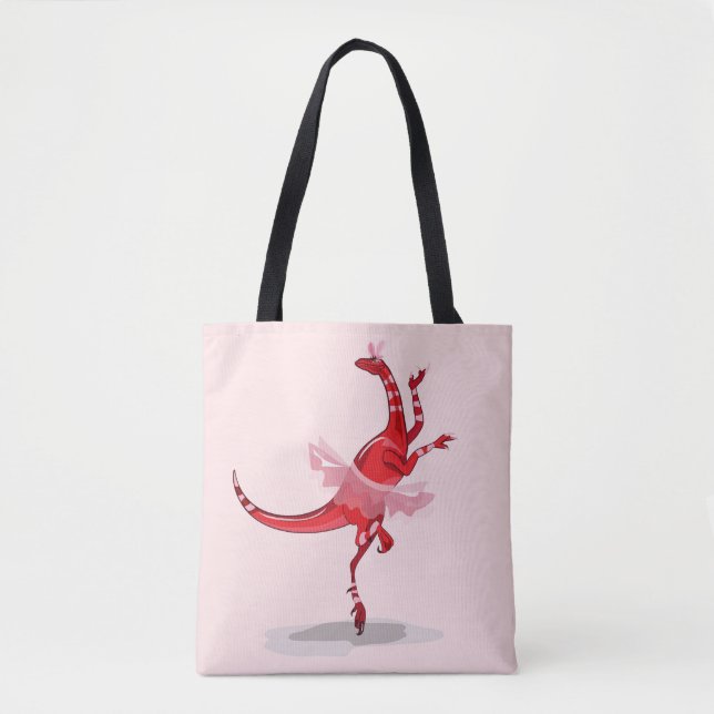 Illustration Of A Ballerina Dancing Raptor. Tote Bag (Front)