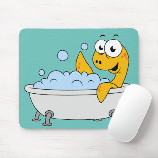 Illustration Of A Bathing Loch Ness Monster. Mouse Mat