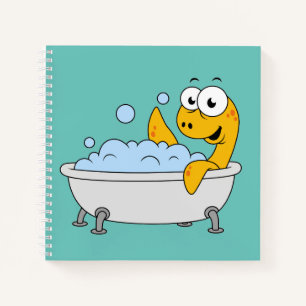 Illustration Of A Bathing Loch Ness Monster. Notebook