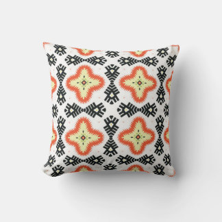 Illustration of a bright multicolored carpet with  cushion