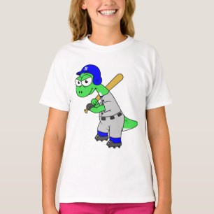 Illustration Of A Brontosaurus Baseball Player. T-Shirt