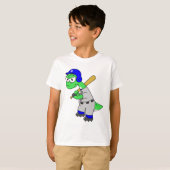 Illustration Of A Brontosaurus Baseball Player. T-Shirt (Front Full)