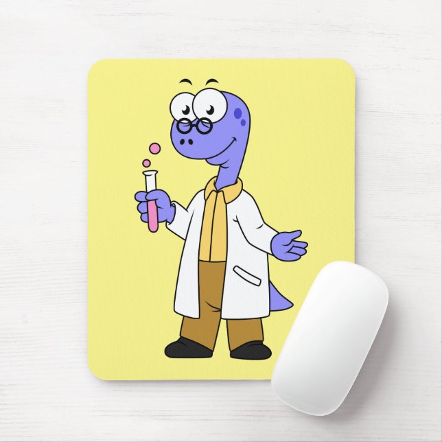 Illustration Of A Brontosaurus Chemist. Mouse Mat (With Mouse)