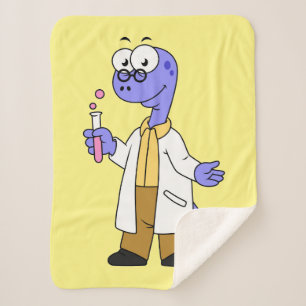 Illustration Of A Brontosaurus Chemist. Sherpa Blanket