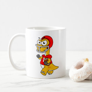 Illustration Of A Brontosaurus Playing Football. Coffee Mug