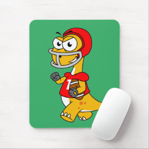 Illustration Of A Brontosaurus Playing Football. Mouse Mat