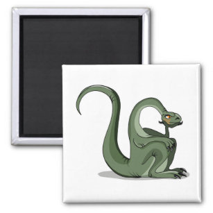 Illustration Of A Cartoon Brontosaurus Thinking. Magnet