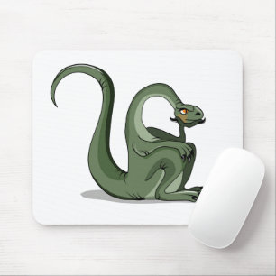 Illustration Of A Cartoon Brontosaurus Thinking. Mouse Mat