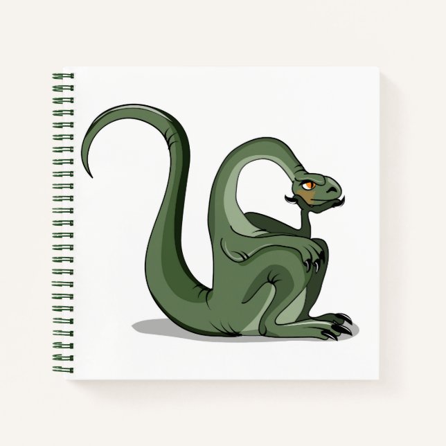 Illustration Of A Cartoon Brontosaurus Thinking. Notebook (Front)