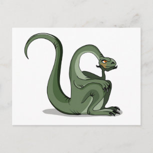 Illustration Of A Cartoon Brontosaurus Thinking. Postcard