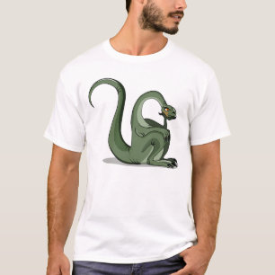 Illustration Of A Cartoon Brontosaurus Thinking. T-Shirt