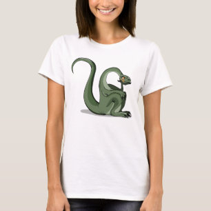 Illustration Of A Cartoon Brontosaurus Thinking. T-Shirt