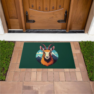 Illustration of a chamois head doormat