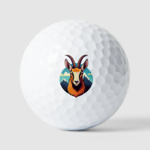 Illustration of a chamois head golf balls