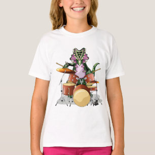 Illustration Of A Chasmosaurus Playing The Drums. T-Shirt