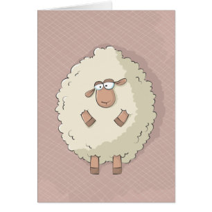 Illustration of a cute and funny giant sheep