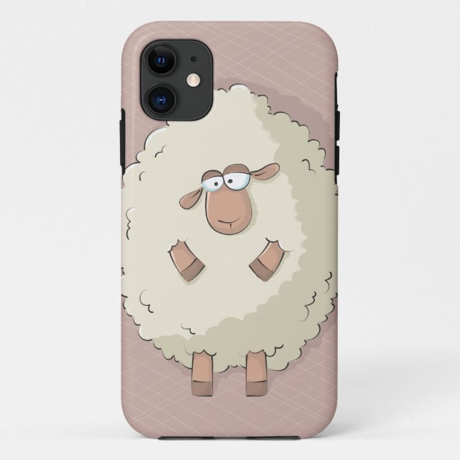 Illustration of a cute and funny giant sheep Case-Mate iPhone case (Back)