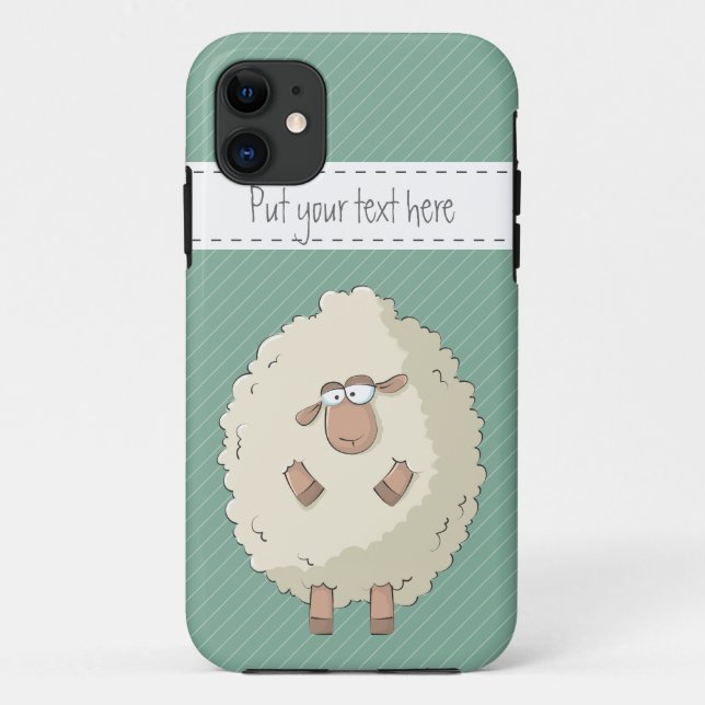 Illustration of a cute and funny giant sheep Case-Mate iPhone case (Back)