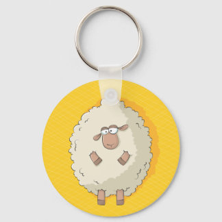 Illustration of a cute and funny giant sheep key ring