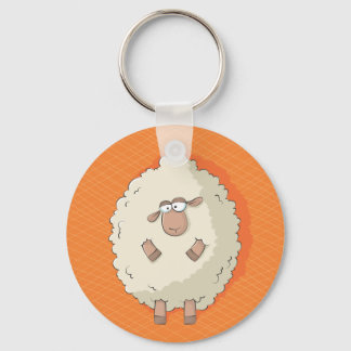 Illustration of a cute and funny giant sheep key ring