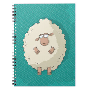 Illustration of a cute and funny giant sheep notebook