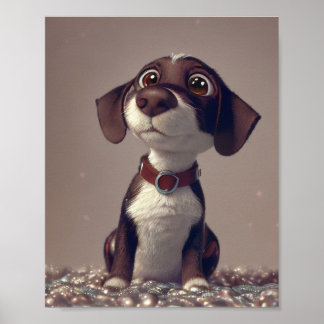 Illustration Of A Cute Dog Poster
