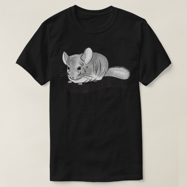 Illustration of a cute grey chinchilla  T-Shirt (Design Front)