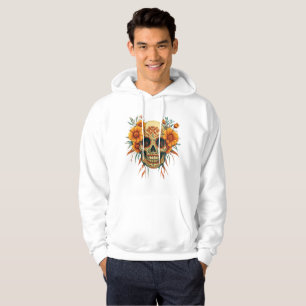 Illustration of a Day of the Dead Skull Hoodie
