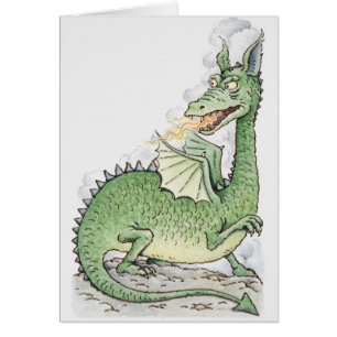 Illustration of a dragon spitting fire