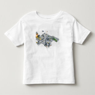 Illustration of a futuristic base on the Moon Toddler T-Shirt