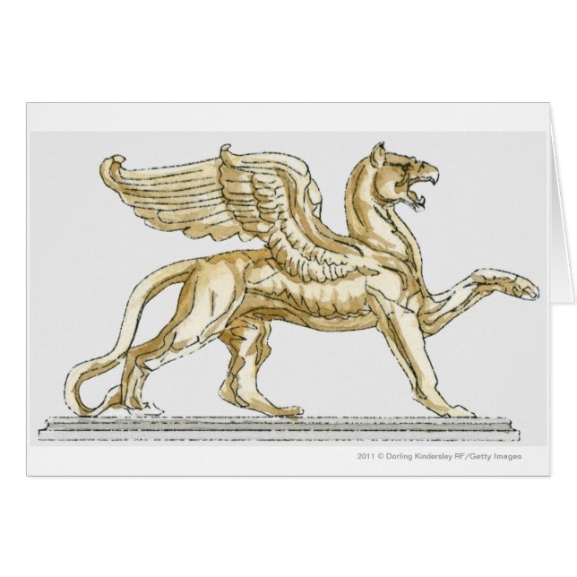 Illustration of a griffin statue (Front Horizontal)
