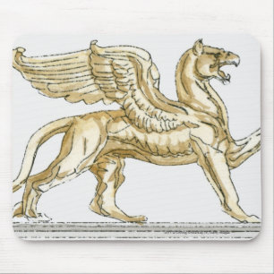 Illustration of a griffin statue mouse mat