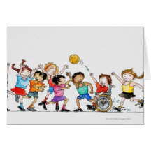 Illustration of a group of children including a