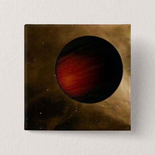 Illustration of a hot Jupiter called HD 149026b 15 Cm Square Badge (Front)