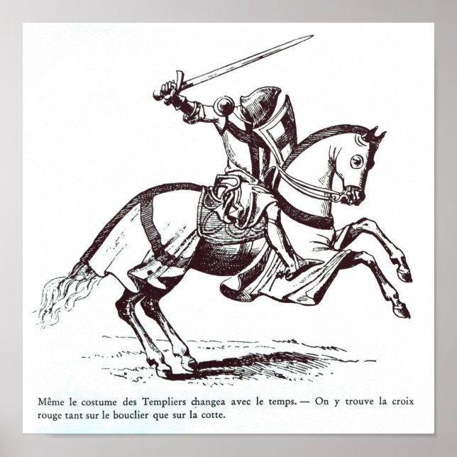 Illustration of a Knight Templar Poster (Front)