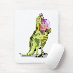 Illustration Of A Lambeosaurus Holding An Egg. Mouse Mat