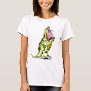 Illustration Of A Lambeosaurus Holding An Egg. T-Shirt