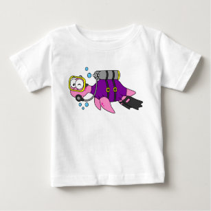 Illustration Of A Loch Ness Monster Scuba Diver. Baby T-Shirt