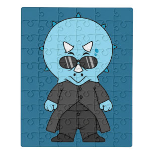 Illustration Of A Matrix Triceratops. Jigsaw Puzzle