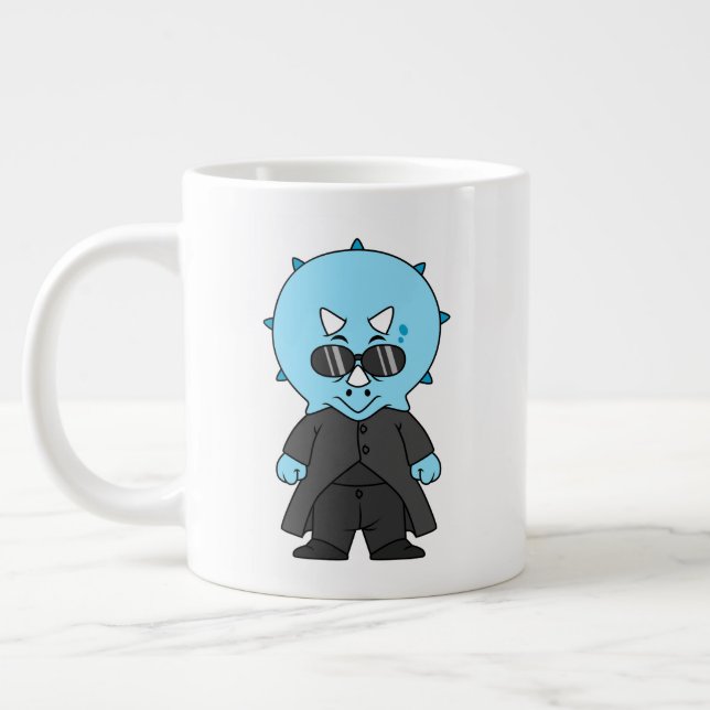Illustration Of A Matrix Triceratops. Large Coffee Mug (Left)