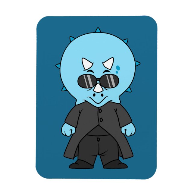 Illustration Of A Matrix Triceratops. Magnet (Vertical)