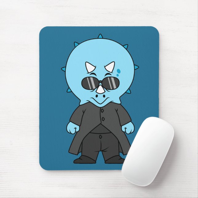 Illustration Of A Matrix Triceratops. Mouse Mat (With Mouse)